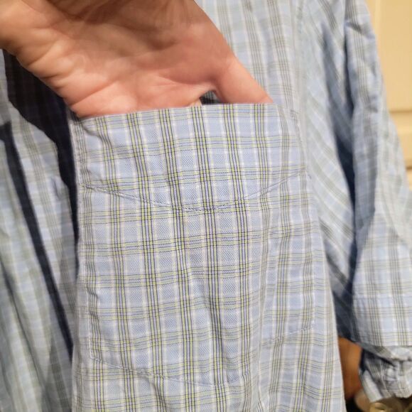 Men's Casual Soft Cotton Twill Light Blue Short Slve Bttn Dn Metro Exchange XL - Picture 11 of 16